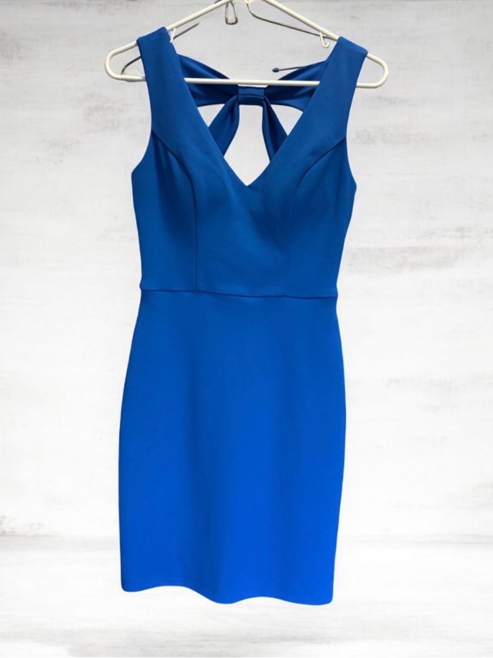 BCX Royal Blue Sheath Dress with Back Bow Detail -Size XS